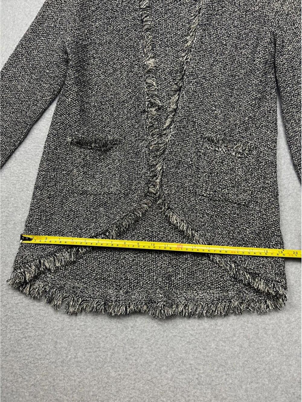 Zara Knit Womens Metallic Distressed Open Front Cardigan Sweater M Chic - Picture 7 of 10